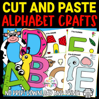 Are you looking for printable alphabet letter crafts to teach your preschool, kindergarten or toddlers all of the letters from a to z? These small, easy and fun alphabet crafts make learning a blast and help build creativity too at home or at school! Glue them to a paper plate or construction paper to add some extra texture to these letters. But most of all have fun with these ABC crafts and grab your printable alphabet bundle today!