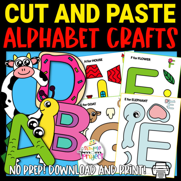Are you looking for printable alphabet letter crafts to teach your preschool, kindergarten or toddlers all of the letters from a to z? These small, easy and fun alphabet crafts make learning a blast and help build creativity too at home or at school! Glue them to a paper plate or construction paper to add some extra texture to these letters. But most of all have fun with these ABC crafts and grab your printable alphabet bundle today!
