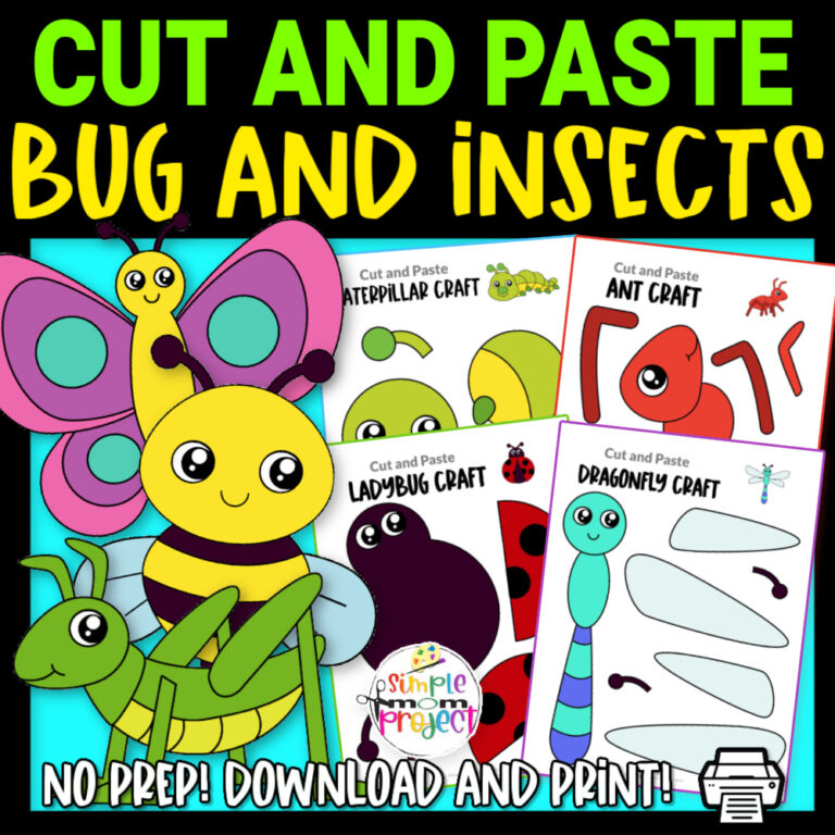 Insect and Bug Cut and Paste Craft Templates - Simple Mom Project Store