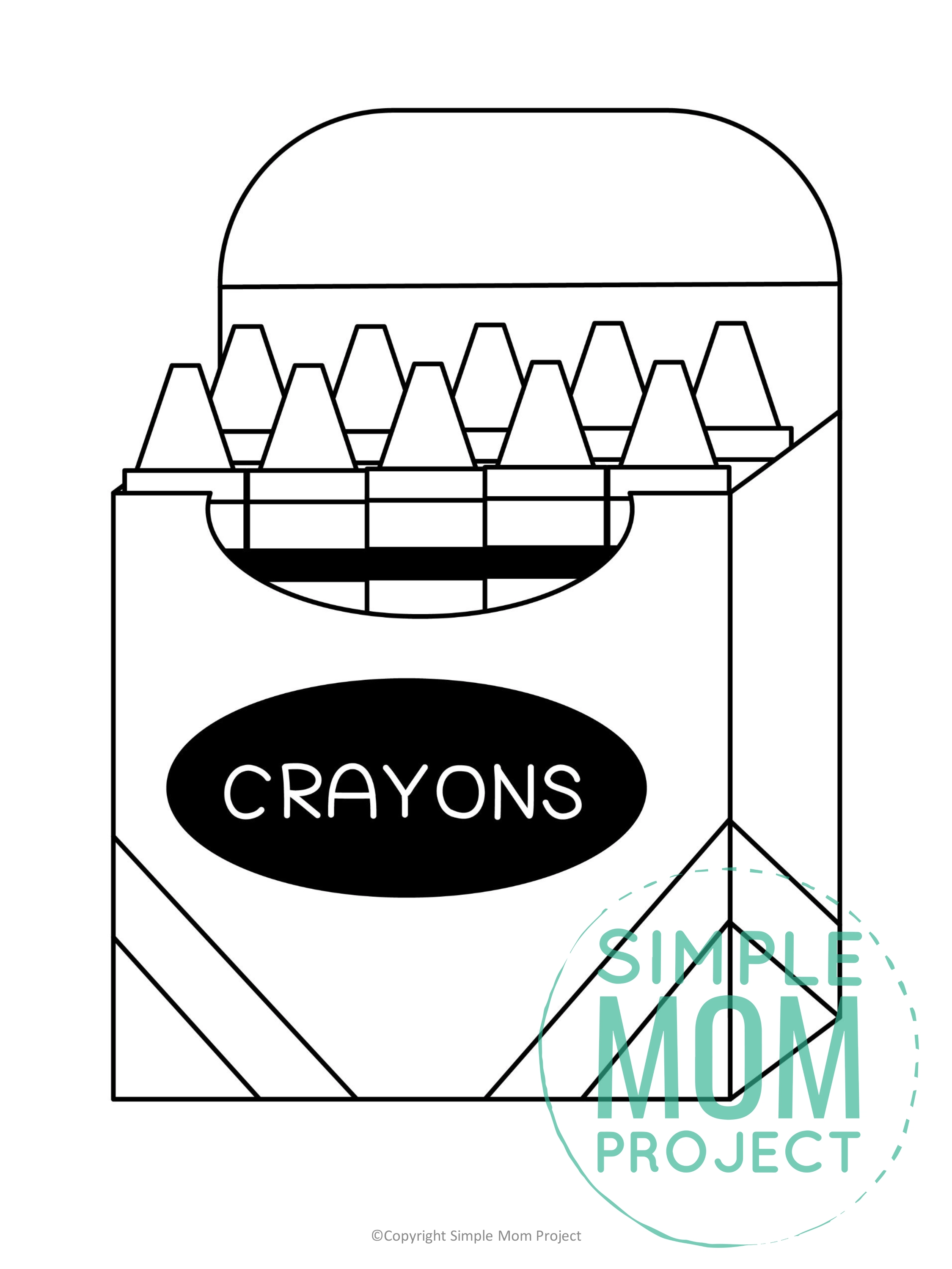 printable crayons template for kids preschoolers and toddlers