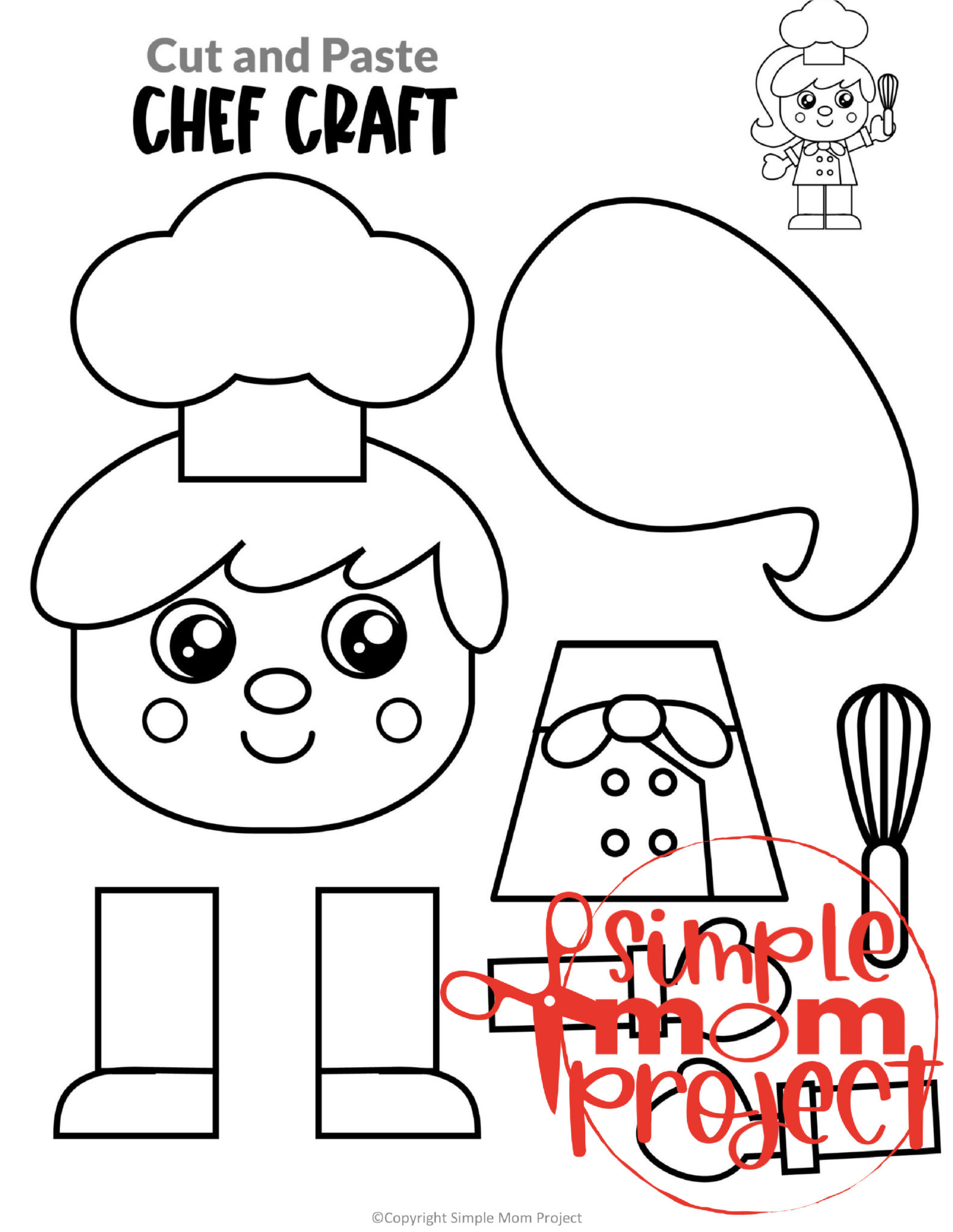 30 Community Helper Cut and Paste Craft Templates – Simple Mom Project ...