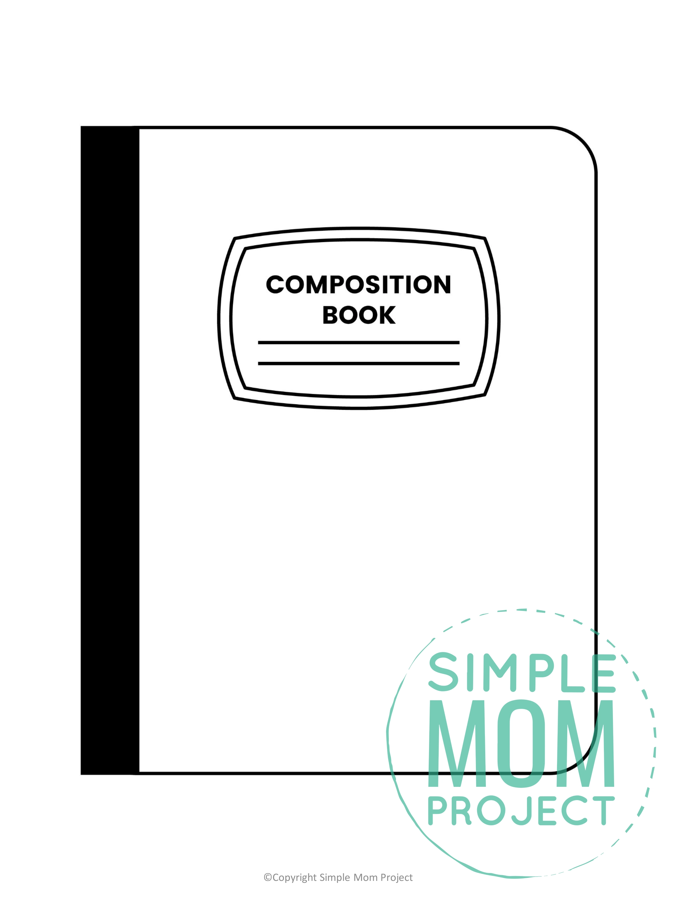 printable composition book template for kids preschoolers and toddlers