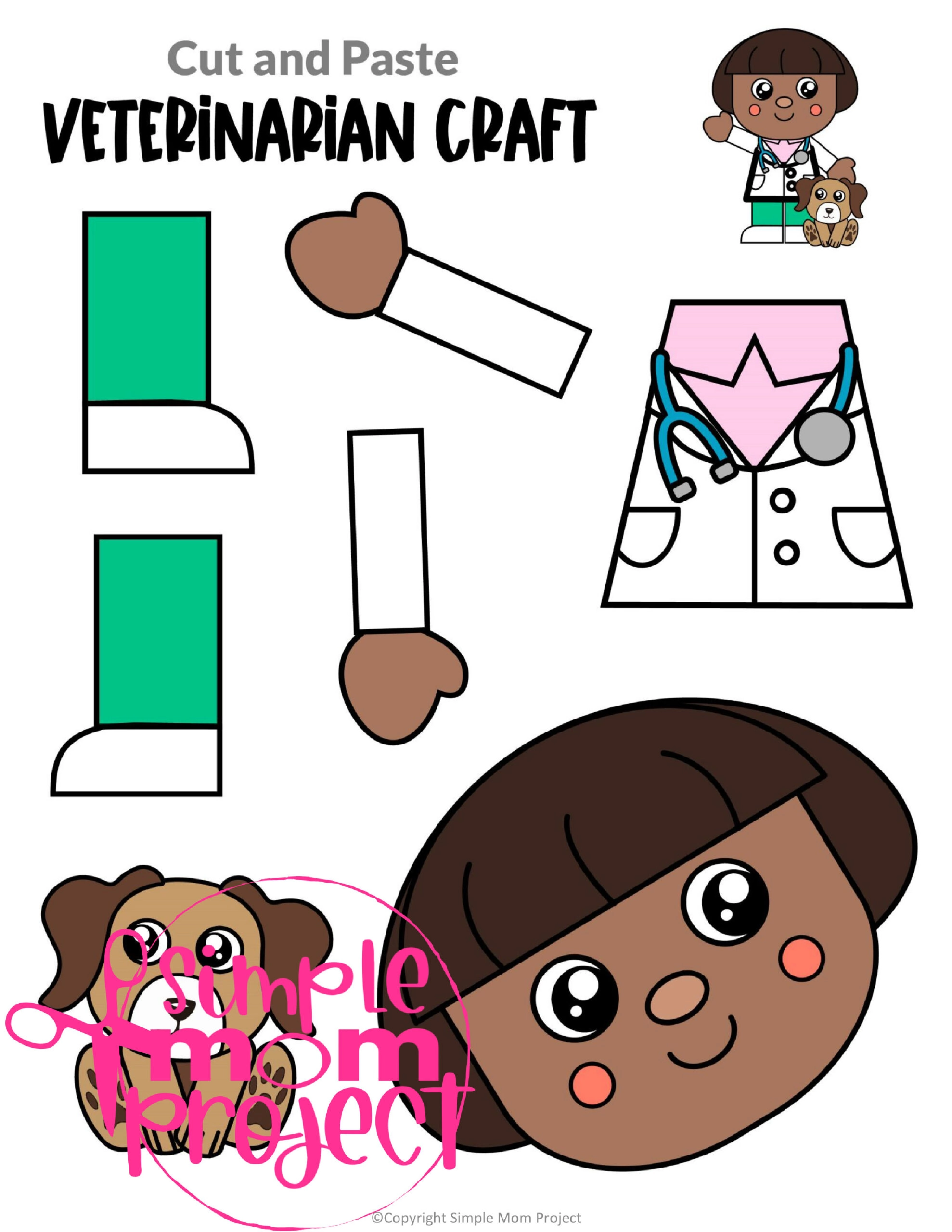 printable veterinarian craft for kids, preschoolers, toddlers and kindergartners 13