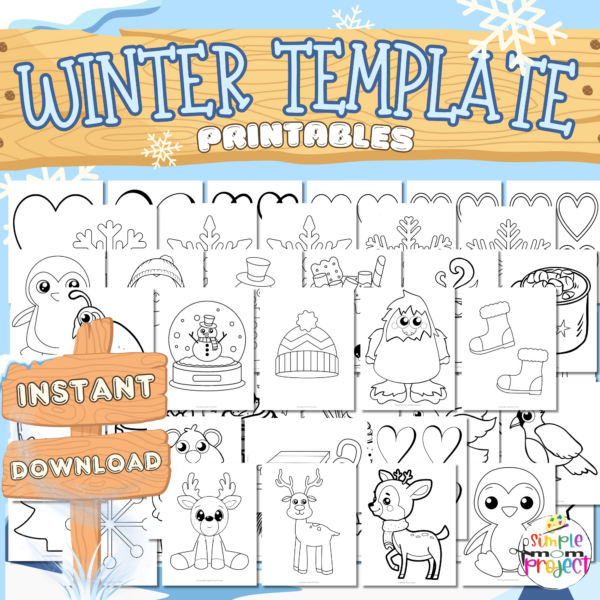 Grab these easy, printable winter Themed templates for winter decor, winter crafts and elementary school teachers, students preschoolers and toddlers. From a winter hat, snowman, mitten, clothes, winter tree, snowflakes and more, you can easily turn these winter templates into a fun winter themed banner or winter coloring activity for your kids. Easily click and download your set of our winter templates today!