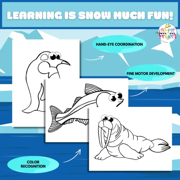 Are you looking for a fun way to teach your kids about arctic animals? What better way to bring fun to homeschooling than with the help of these simple Arctic Animal template coloring pages. Use our cute Baby Harp Seal, wily Arctic Fox or Proud Emperor Penguin to learn the alphabet and create fun coloring pages. They’re ideal for toddlers, preschoolers or kindergartners who love art projects, so click here and get your printable Arctic Animal coloring templates today!