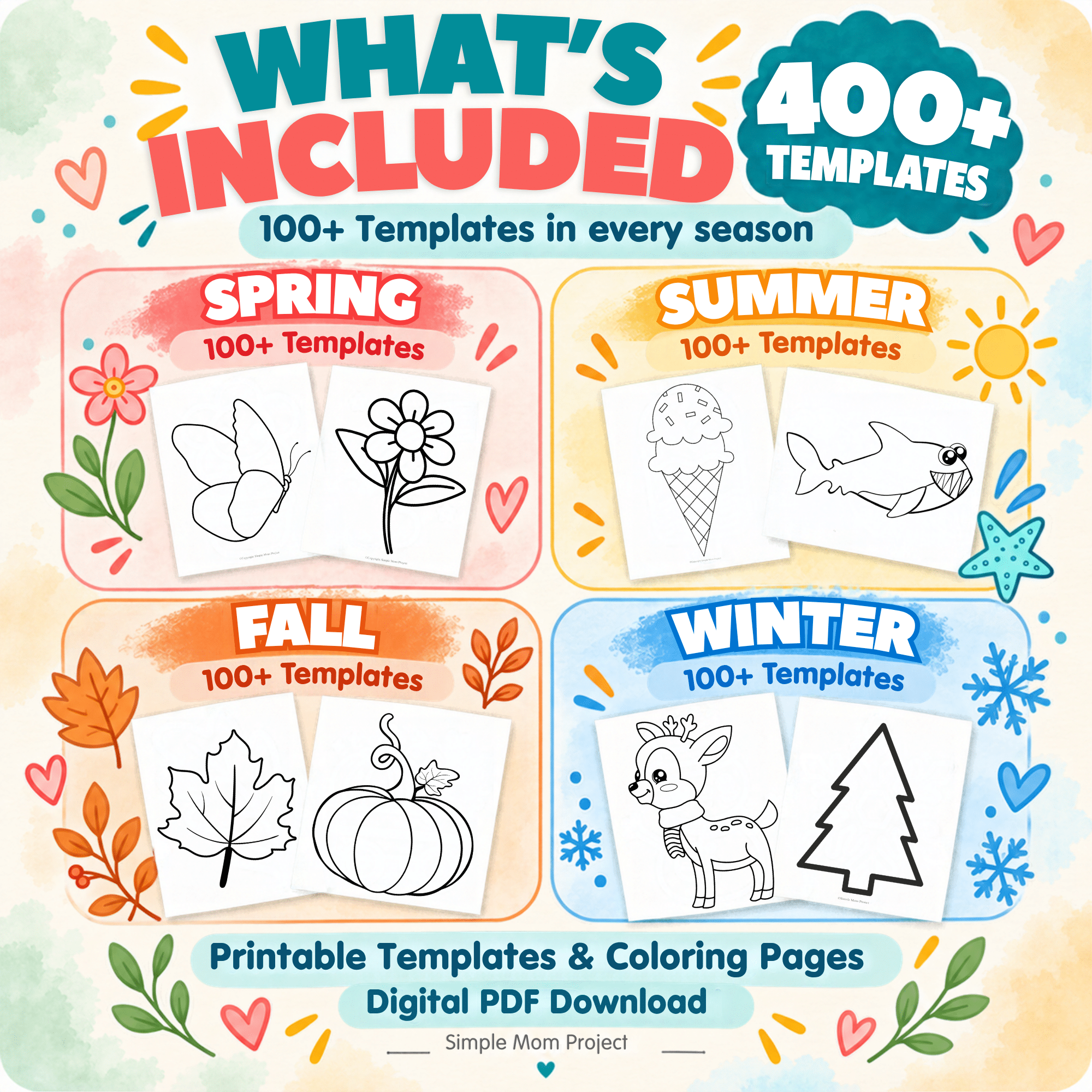Four Seasons Craft Templates – 400+ Printable Activities for Kids - Image 3
