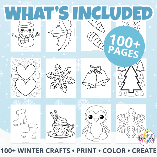 Just print, cut, and create! These printable winter crafts are a lifesaver for busy parents and teachers. 100+ pages of fun seasonal templates kids will love! ✂️❄️ #KidsCraftIdeas #PrintableCrafts