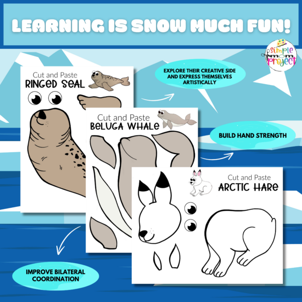 Winter’s just around the corner, so keep your kids warm inside with an adorable series of printable Arctic Animal Crafts. From Penguins & Seals, Foxes to Whales, there’s so many Arctic Animals to choose from! These black and white and full colored, simple cut & paste Arctic Animal crafts are fun art projects for toddlers or preschoolers & bring joy to homeschool activities. Click here to grab your blank and full colored Arctic Animal Craft bundle today!