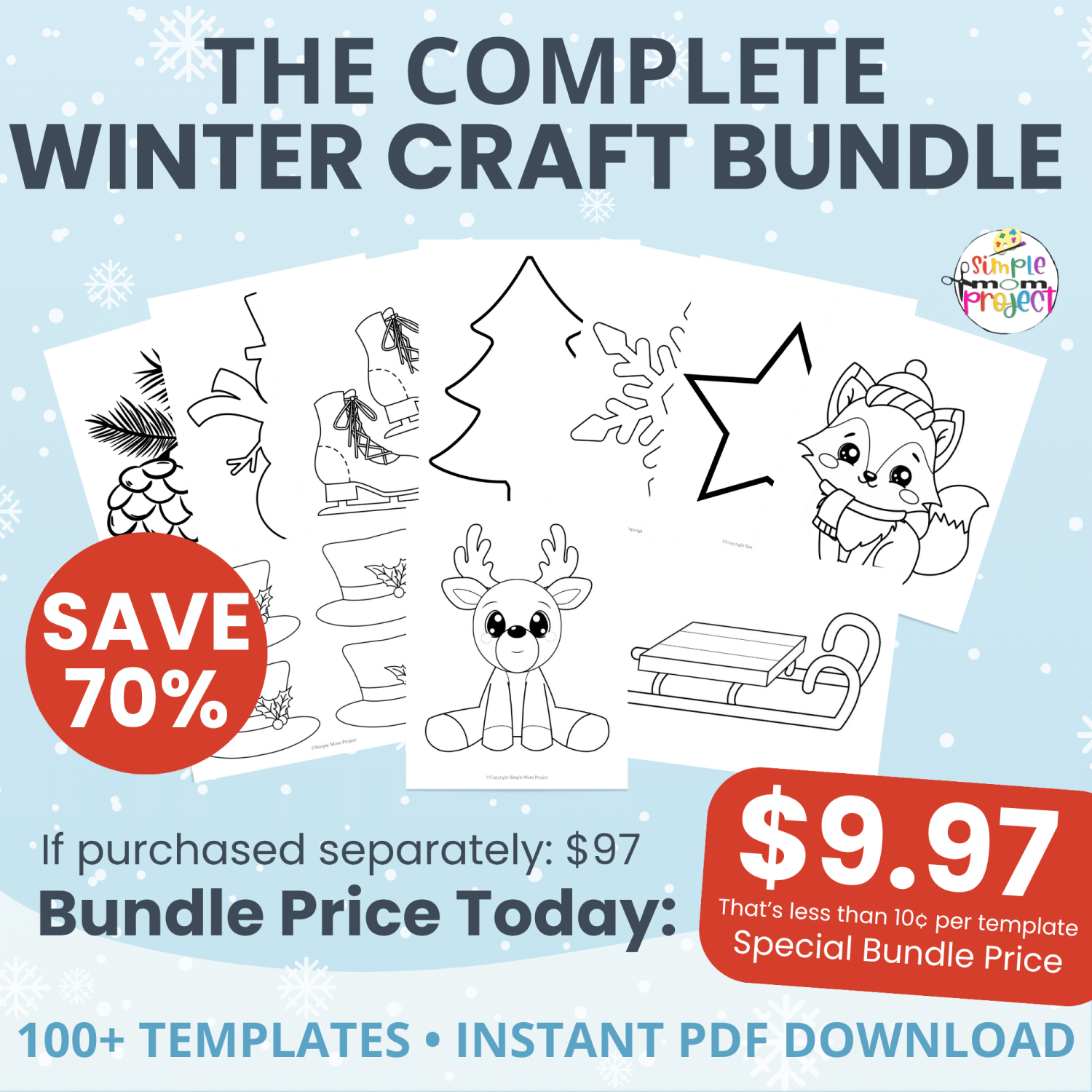 Bring cozy fun to your classroom or home with this winter craft printable bundle! 100+ templates designed to spark creativity and develop fine motor skills. ☕🧤 #PreschoolActivities #WinterPrintables