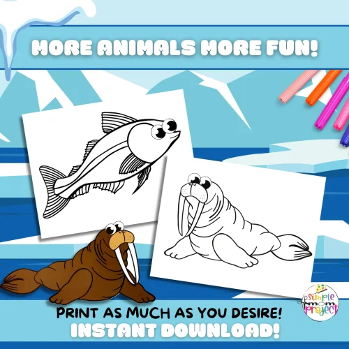 Are you looking for a fun way to teach your kids about arctic animals? What better way to bring fun to homeschooling than with the help of these simple Arctic Animal template coloring pages. Use our cute Baby Harp Seal, wily Arctic Fox or Proud Emperor Penguin to learn the alphabet and create fun coloring pages. They’re ideal for toddlers, preschoolers or kindergartners who love art projects, so click here and get your printable Arctic Animal coloring templates today!