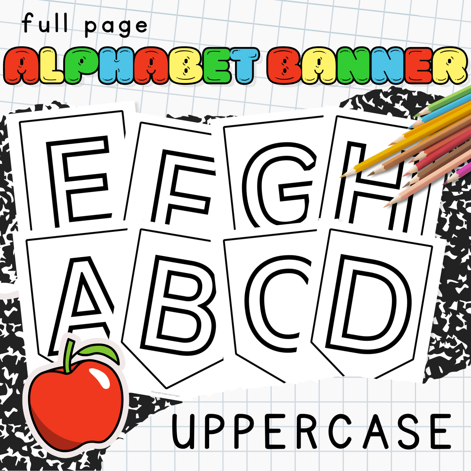 Back to school printable template bundle used for homeschool crafts and educational activities