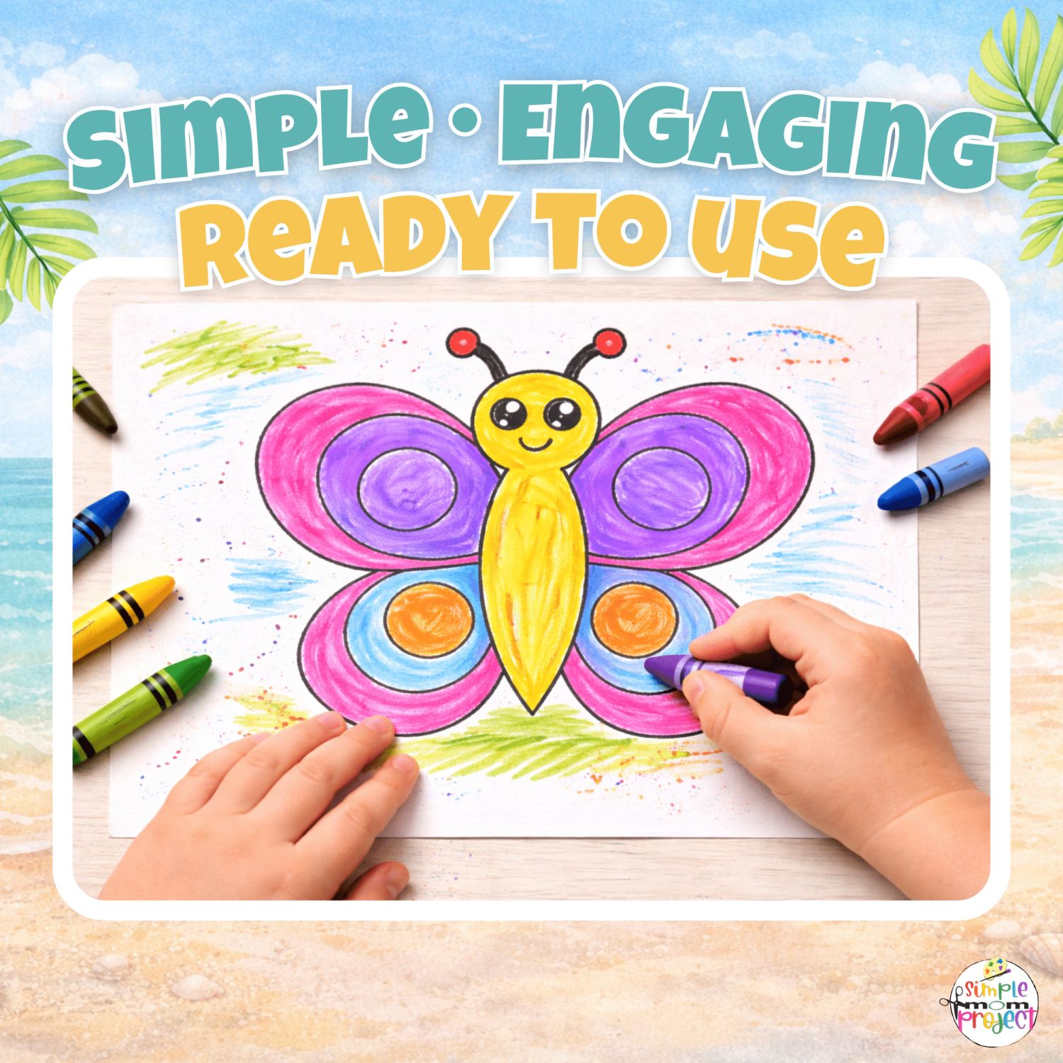 Summer templates bundle with over 100 printable crafts and activity pages for preschool and kindergarten children.