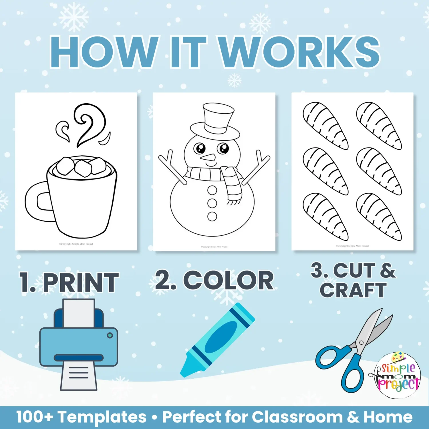 Discover the ultimate printable winter craft bundle! Over 100 pages of easy, creative, and educational activities for preschool and kindergarten kids. ❄️✂️ #PrintableActivities #WinterCrafts