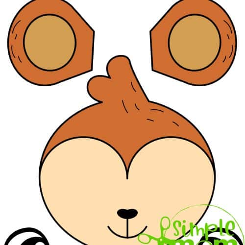 Printable Zoo Animal Monkey Paper Bag Puppet Craft for Kids, preschoolers, toddlers and kindergartners 3