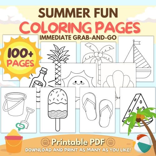 Summer Beach Templates for Kids (100+ Printable Activities)