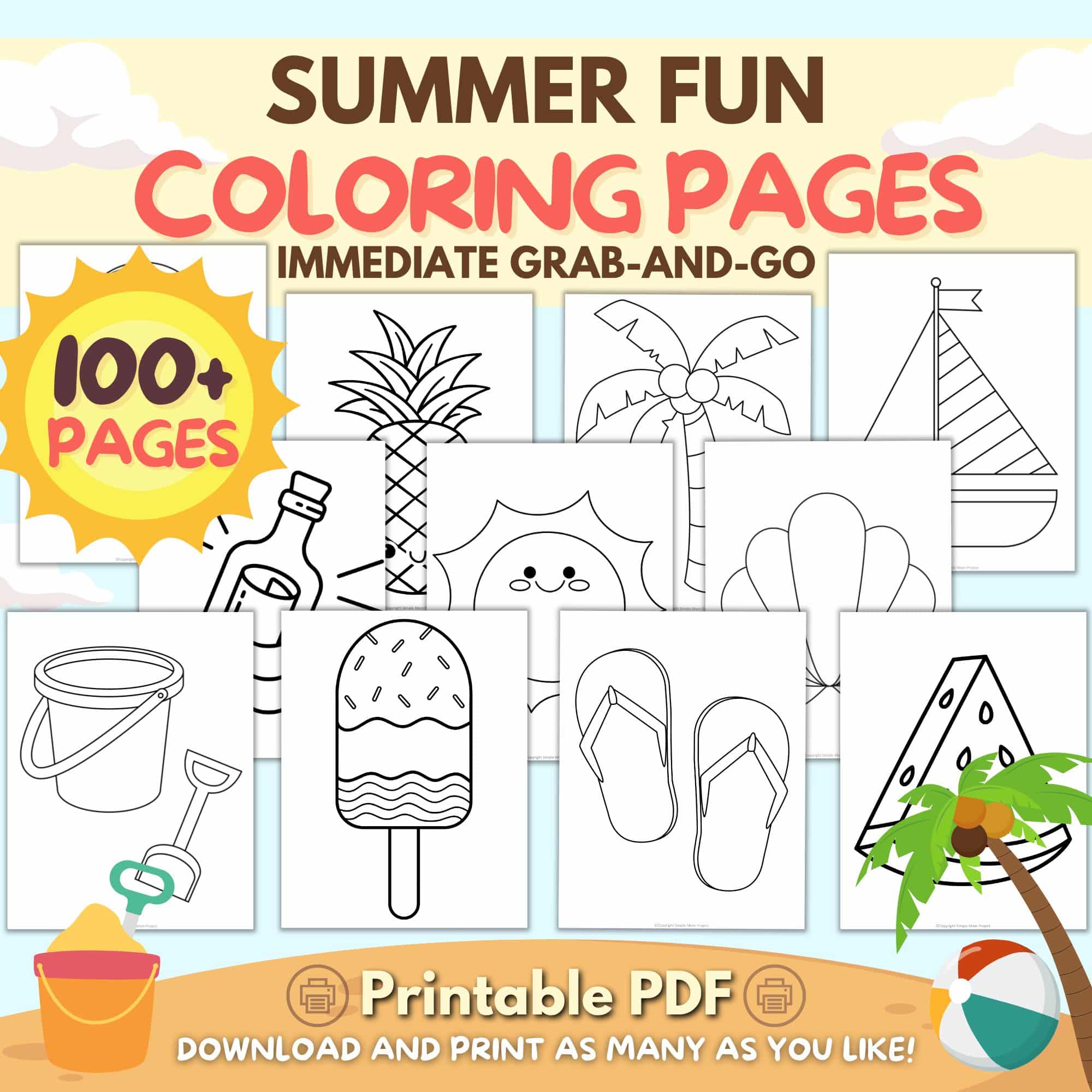 Summer Printable Templates for Kids (100+ Easy Activities)
