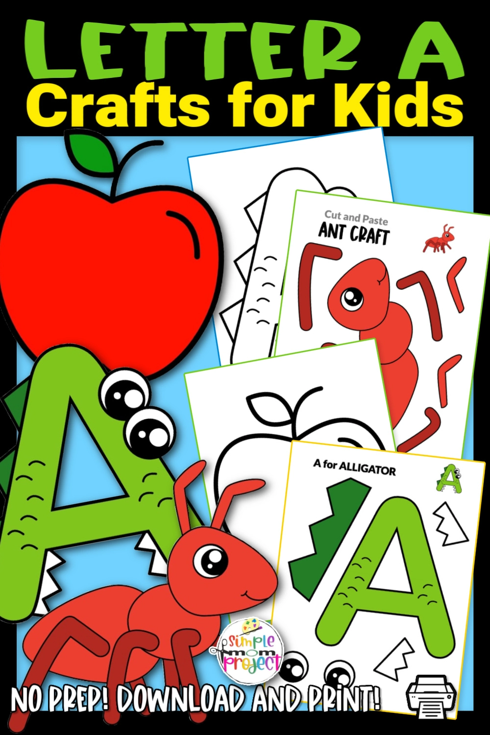 Letter A Craft Printable Bundle for Kids, Preschoolers, toddlers, kindergartners 2