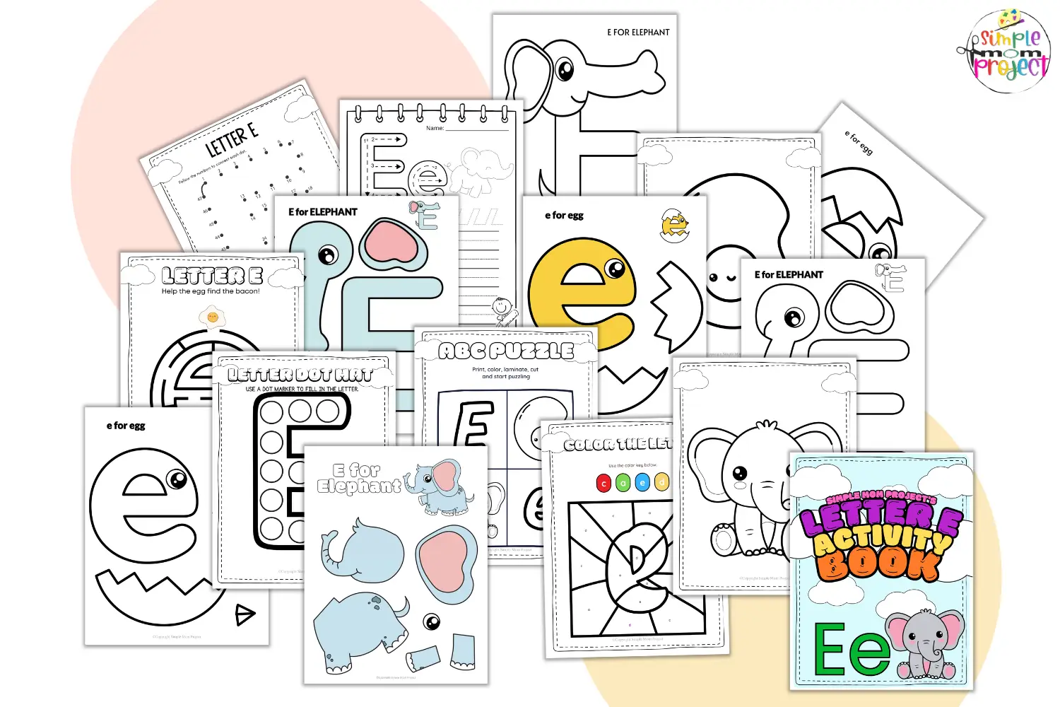 Keep restless kids engaged with printable letter E craft templates featuring elephants in color and black & white. These activities are fantastic for developing fine motor skills while also teaching the "E" sound and words that start with it. Be sure to share these templates with enthusiasts of elephant and egg!