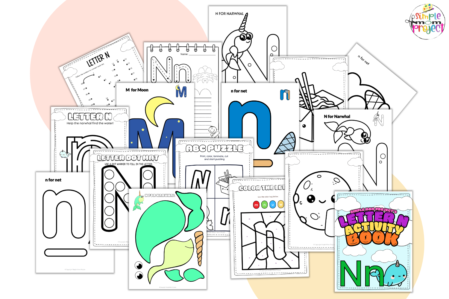 Letter n printable, n worksheets, instant download, n preschool, toddlers, n coloring page, n uppercase, n lowercase, abc kindergarten, letter n phonics, letter n handwriting, letter n tracing, letter n pdf