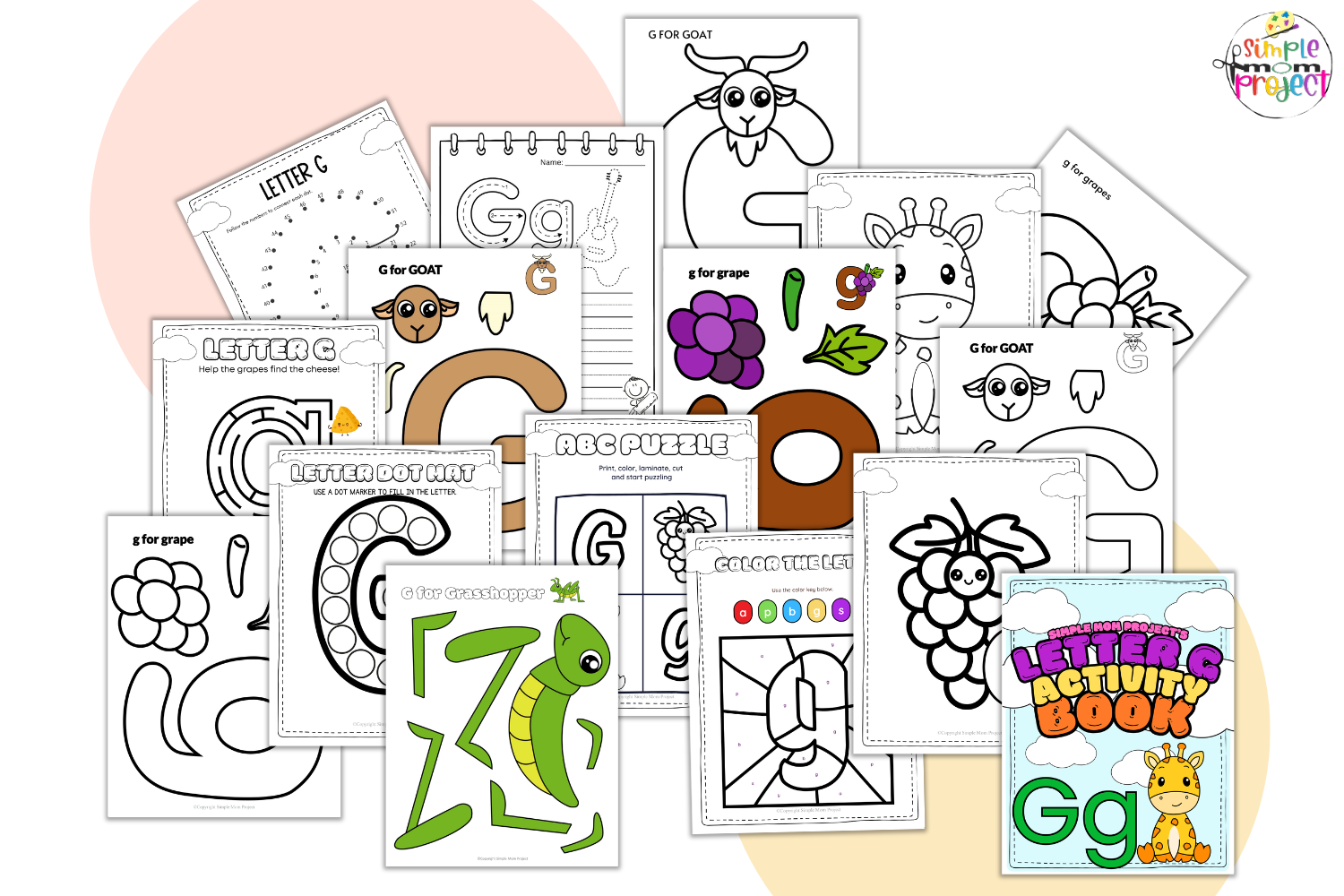 Letter g printable, g worksheets, instant download, g preschool, toddlers, g coloring page, g uppercase, g lowercase, abc kindergarten, letter g phonics, letter g handwriting, letter g tracing, letter g pdf