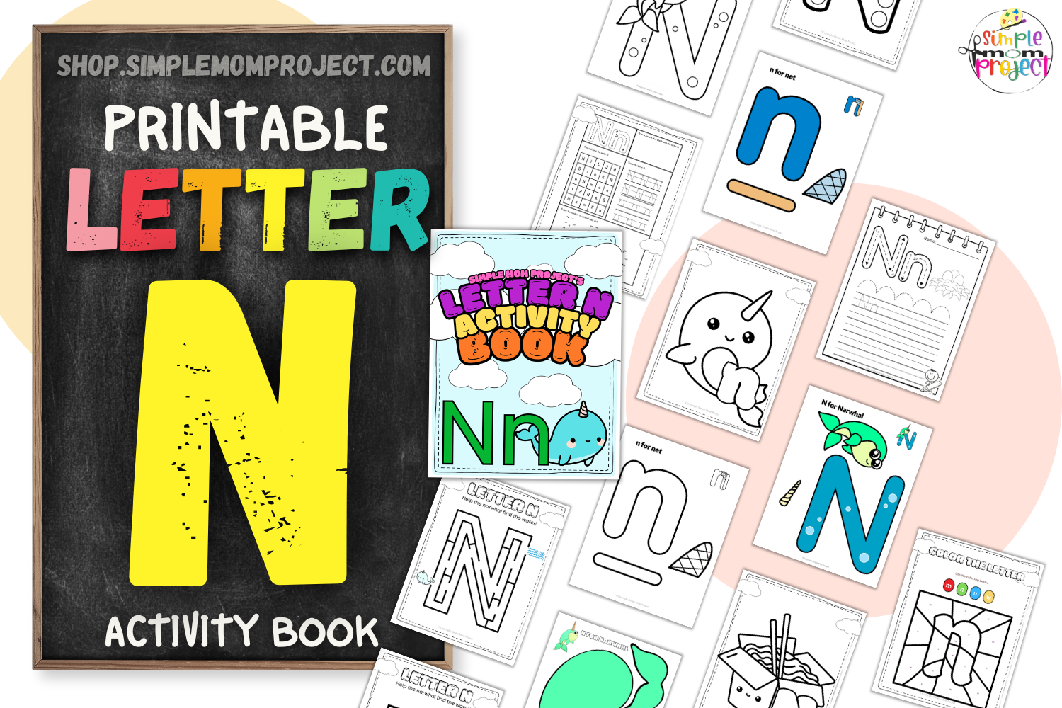 Letter n printable, n worksheets, instant download, n preschool, toddlers, n coloring page, n uppercase, n lowercase, abc kindergarten, letter n phonics, letter n handwriting, letter n tracing, letter n pdf