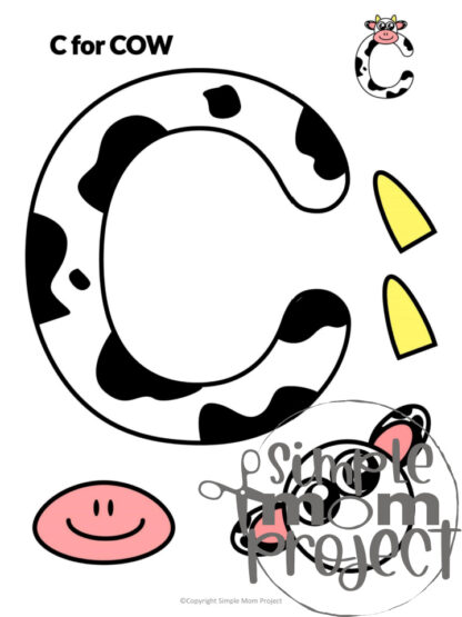 Take out your crafting materials and get our fun printable letter C craft bundle suitable for kids of all ages. Use our printable cow cut and paste crafts, letter C coloring page and cat template to teach your preschoolers the /C/ sound. Kids will love these simple activities and you will love how easy the prep is! Print your copy now!