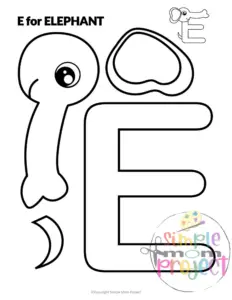 Keep restless kids engaged with printable letter E craft templates featuring elephants in color and black & white. These activities are fantastic for developing fine motor skills while also teaching the "E" sound and words that start with it. Be sure to share these templates with enthusiasts of elephant and egg!