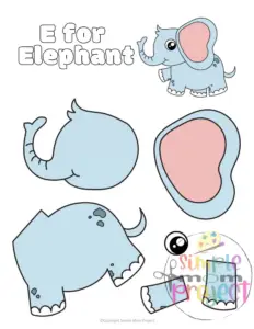 Keep restless kids engaged with printable letter E craft templates featuring elephants in color and black & white. These activities are fantastic for developing fine motor skills while also teaching the "E" sound and words that start with it. Be sure to share these templates with enthusiasts of elephant and egg!