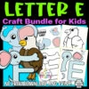 Click now to download and purchase our fun printable letter E craft bundle for your toddler, preschool and kindergarten kids. Kids will improve their letter recognition using our letter E for elephant craft, elephant cut and paste craft and eagle template. These printable letter E crafts brighten your child’s day with a little creativity and play. Get your copy now!