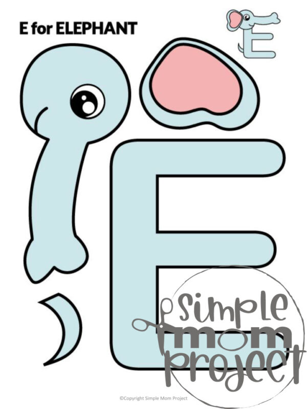 Click now to download and purchase our fun printable letter E craft bundle for your toddler, preschool and kindergarten kids. Kids will improve their letter recognition using our letter E for elephant craft, elephant cut and paste craft and eagle template. These printable letter E crafts brighten your child’s day with a little creativity and play. Get your copy now!