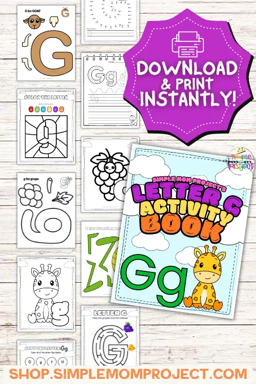 Letter g printable, g worksheets, instant download, g preschool, toddlers, g coloring page, g uppercase, g lowercase, abc kindergarten, letter g phonics, letter g handwriting, letter g tracing, letter g pdf