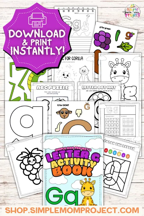 Letter g printable, g worksheets, instant download, g preschool, toddlers, g coloring page, g uppercase, g lowercase, abc kindergarten, letter g phonics, letter g handwriting, letter g tracing, letter g pdf