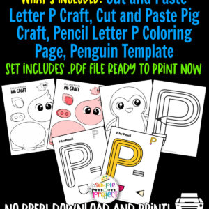 Grab our easy, low prep printable letter P craft templates for your little ones. Teach your kids the letter P sound with our P is for pencil crafts, cut and paste pig crafts and a fluffy penguin template. It’s a fun activity to keep your kids’ little hands busy and motivated. Be sure to print your letter P templates now!