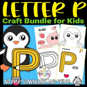 Grab our easy, low prep printable letter P craft templates for your little ones. Teach your kids the letter P sound with our P is for pencil crafts, cut and paste pig crafts and a fluffy penguin template. It’s a fun activity to keep your kids’ little hands busy and motivated. Be sure to print your letter P templates now!