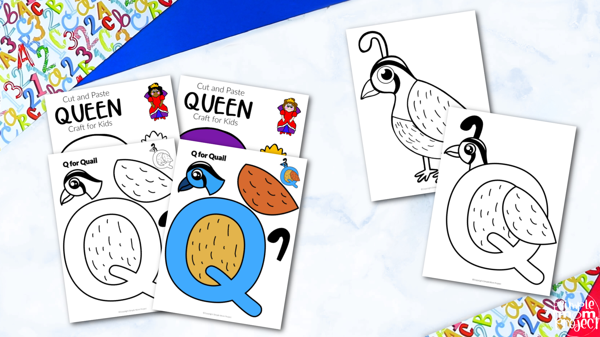 Letter Q Craft Printable Bundle for Kids, Preschoolers, toddlers, kindergartners 1