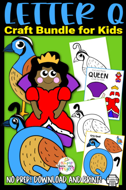 Easy and Fun Letter Q Craft Printable Bundle Learning Activity for Kids ...