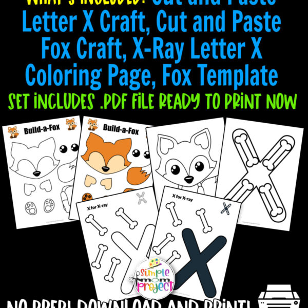 Grab our fun, no prep printable letter X craft templates for your young children, preschool, kindergarten and elementary kids. Teach your students the letter X with our X for x-ray craft, letter X coloring page, cut and paste fox craft and a friendly fox template. Kids will enjoy coloring and designing their own letter X templates any way they like. Be sure to print your copy today!