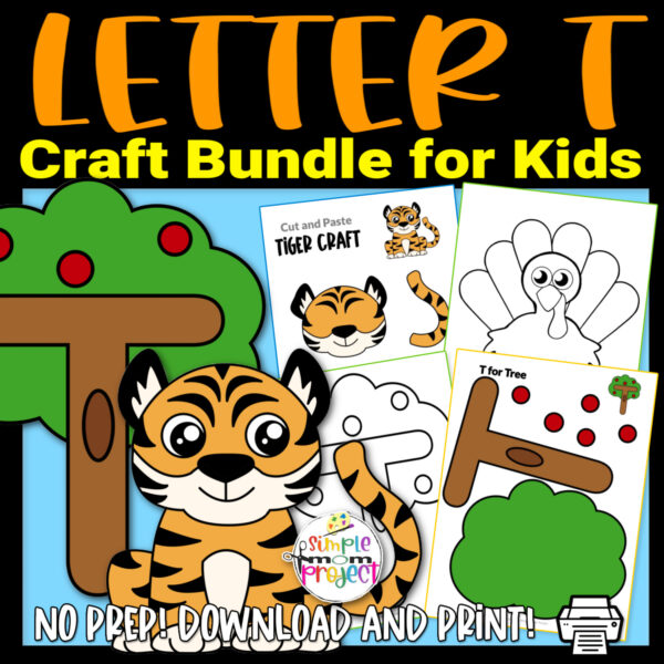 Purchase now our printable letter T craft bundle for your children. These printable letter T craft templates are perfect for kids who are learning their alphabet letters. This bundle includes letter S for snake craft, letter S coloring page, cut and paste seahorse craft and a lovely sunflower template. Be sure to print your copy today!