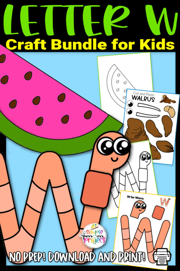 Easy Fun Letter W Craft Printable Bundle Learning Activity for Kids ...