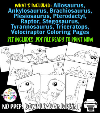 Are you looking for realistic dinosaur printable templates for your toddler, preschool or kindergarten kids? These easy printable dinosaur bundle templates are great for various craft projects, coloring sheet activities or lesson plans. Let the kids color and design their own trex, pterodactyl, stegosaurus or velociraptor template however they would like. Click to download and print these dinosaur templates today!