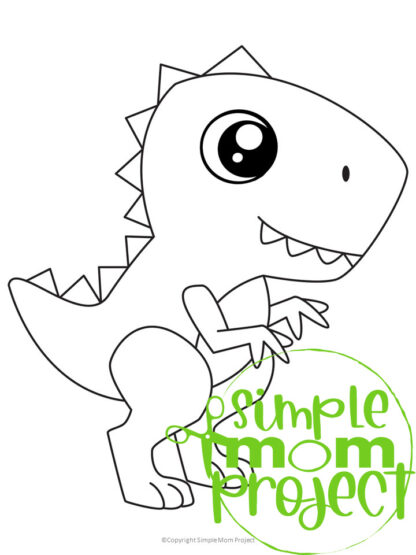 10 Adorable Dinosaur Printable Coloring Page Templates for Kids ...