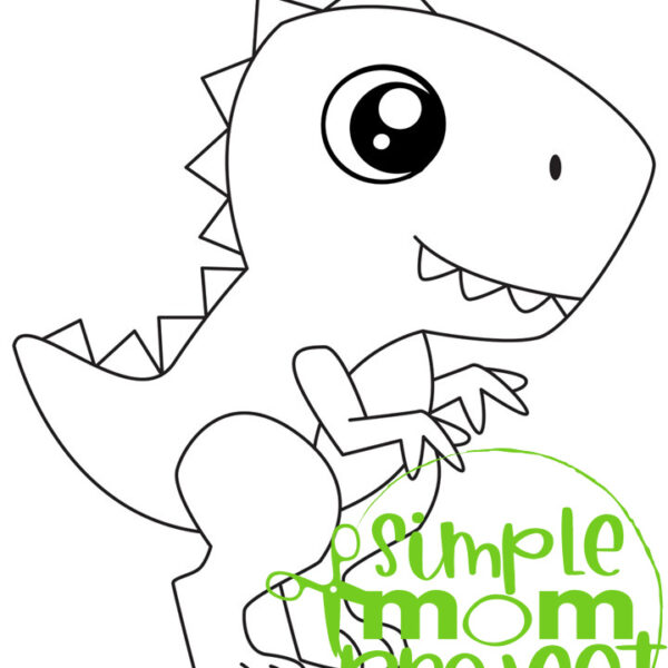 Printable Dinosaur Trex Tyrannosaurus Template Coloring Page for Kids, preschoolers, toddlers 1