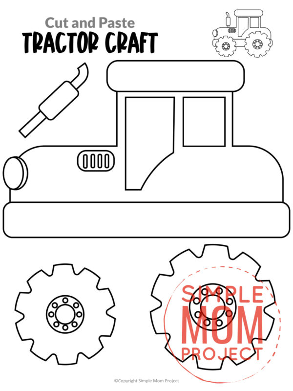 Printable Tractor Craft Transportation Vehicle Template for Kids, Preschool, Toddlers, Kindergarten 13