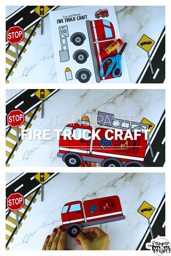 Fire Truck Cut and Paste Craft Simple Mom Project Store