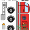 Printable Fire Truck Craft Transportation Vehicle Template for Kids, Preschool, Toddlers, Kindergarten 15