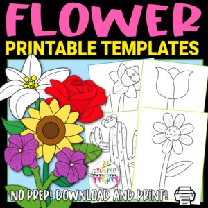 Are you looking for easy printable cut out flower templates for painting activities, coloring pages, dot art, or your next spring craft activity? These printable flower templates are perfect for you! Kids of all ages including preschoolers, toddlers, and kindergartners will love these simple flower templates.