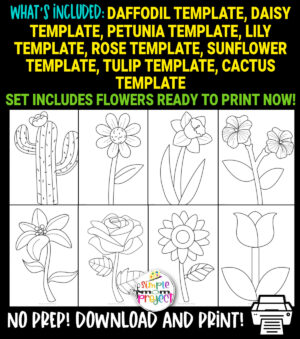 Are you looking for easy printable cut out flower templates for painting activities, coloring pages, dot art, or your next spring craft activity? These printable flower templates are perfect for you! Kids of all ages including preschoolers, toddlers, and kindergartners will love these simple flower templates.