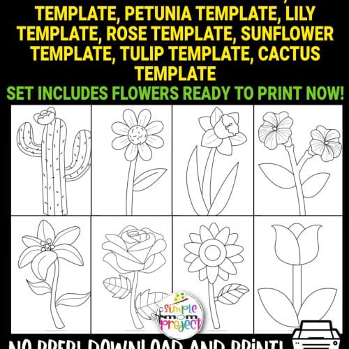 Are you looking for easy printable cut out flower templates for painting activities, coloring pages, dot art, or your next spring craft activity? These printable flower templates are perfect for you! Kids of all ages including preschoolers, toddlers, and kindergartners will love these simple flower templates.
