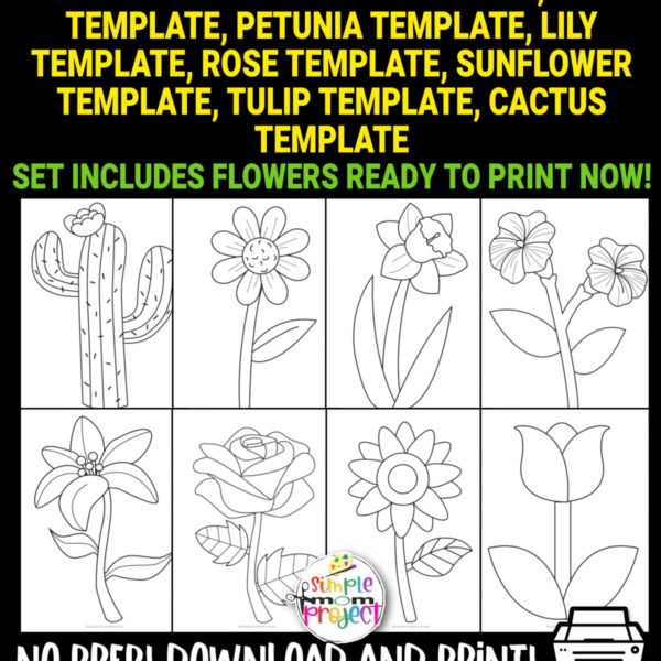 Are you looking for easy printable cut out flower templates for painting activities, coloring pages, dot art, or your next spring craft activity? These printable flower templates are perfect for you! Kids of all ages including preschoolers, toddlers, and kindergartners will love these simple flower templates.