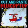 This fun, low prep printable helicopter craft template gives children the opportunity to work on their coloring, cutting and sticking skills!